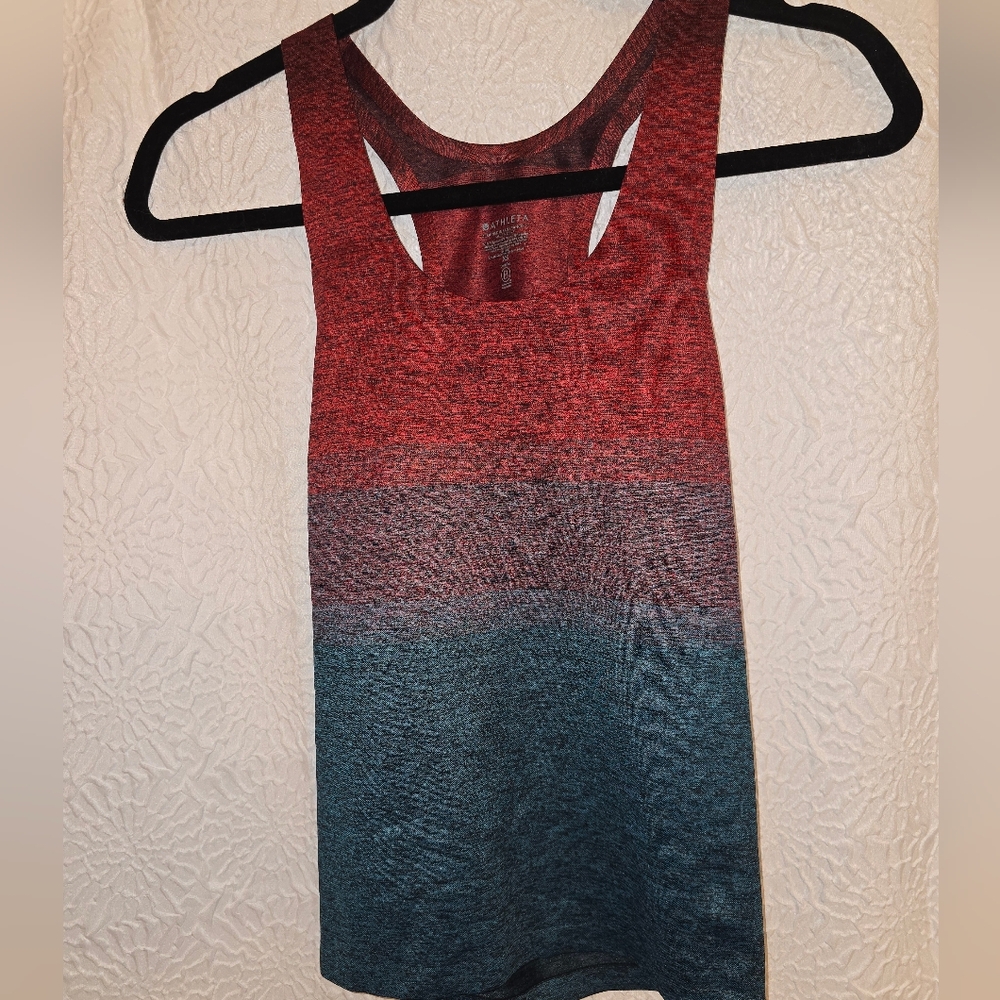 Athleta Red and Blue Gradient Tank Top